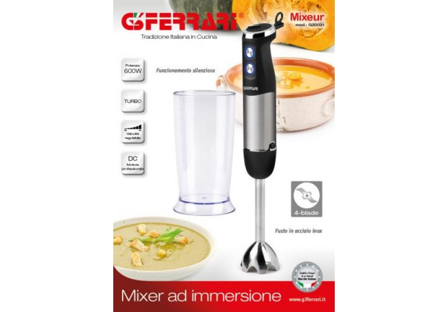 G3FERRARI FRULLATORE AD IMMERSIONE MIXEUR MINIPIMER FRULLA 600 W G20031